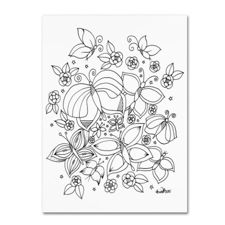 Trademark Fine Art KCDoodleArt 'Butterflies' Canvas Art, 18x24 ALI3525-C1824GG